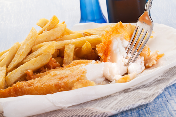 Battered fish and chips