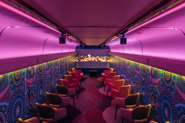 The Ghan features a light installation in one of its carriages for Partjima - A Festival in Light