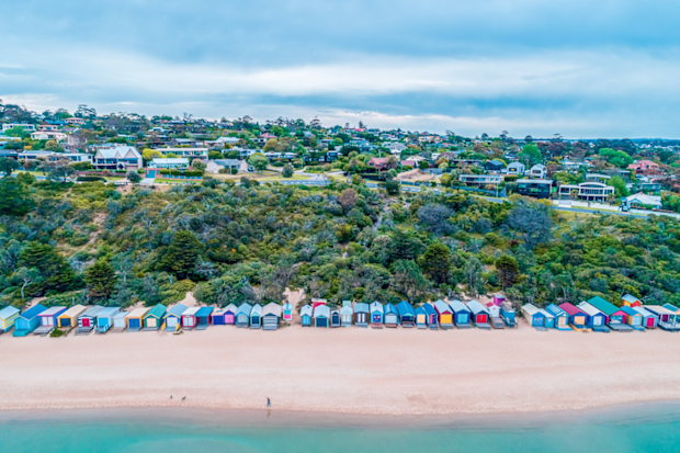 Beach huts at Mills Beach, Mornington Peninsula