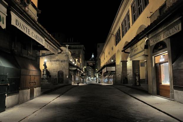 Ponte Vecchio is seen empty on November 6, 2020 in Florence, Italy. 