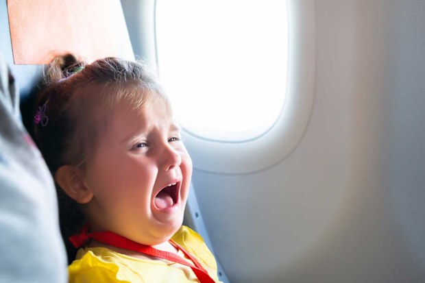 Kid / baby crying on a plane