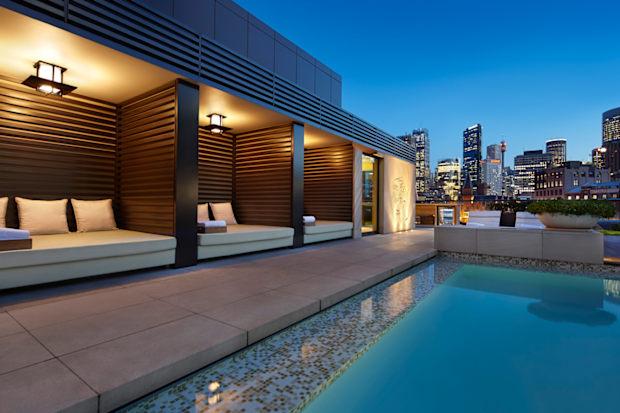 Park Hyatt Sydney rooftop pool and cabanas