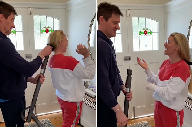 Tiffany Hall and husband Ed Kavalee try TikTok ponytail hack