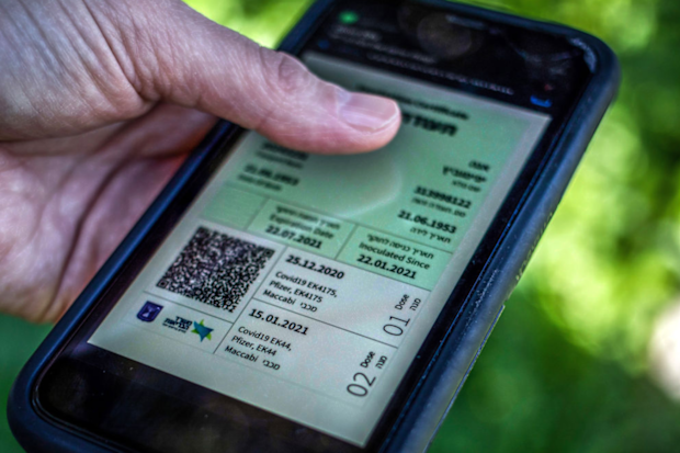 Israelis receive a "green pass" after vaccination which can be used to grant access to venues and events.