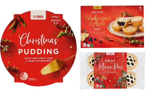 Coles Christmas range: pudding and mince pies