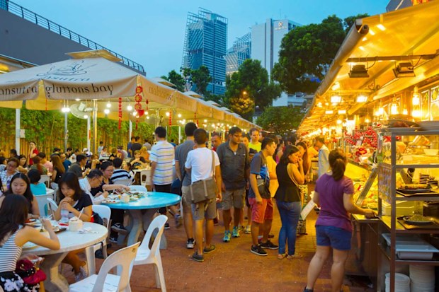 Singapore outdoor hawker food markets