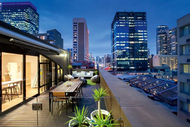 Ovolo Laneways outdoor terrace with city views