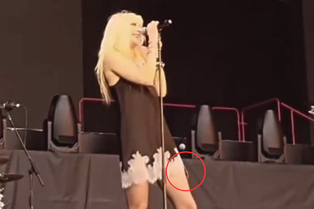 Taylor Momsen gets bitten by a bat on stage