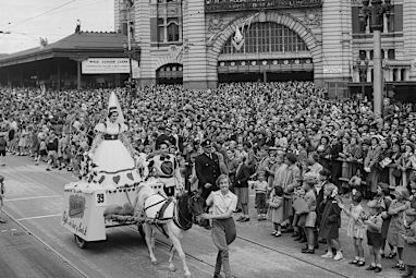 Moomba Festival, Darrods float, Melbourne, 1955. 
 