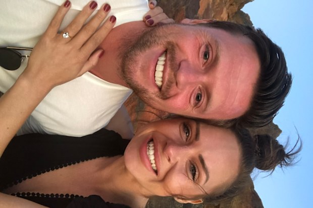 Snook with her fiance shortly after their engagement.