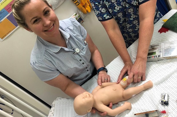 Rebekah at work Children's Hospital Foundation training