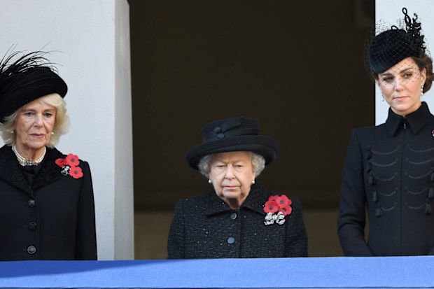 Queen Elizabeth Kate Middleton Meghan Markle and royals attend Remembrance Sunday