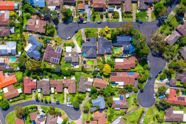 Bird's eye view of homes in Australia