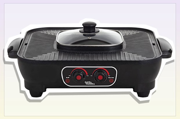 9PR: Davis & Waddell 2 in 1 Electric Steamboat Hotpot with Teppanyaki Grill