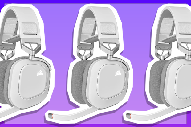 9PR: CORSAIR HS80 RGB Wireless Premium Gaming Headset with Spatial Audio, White, Regular