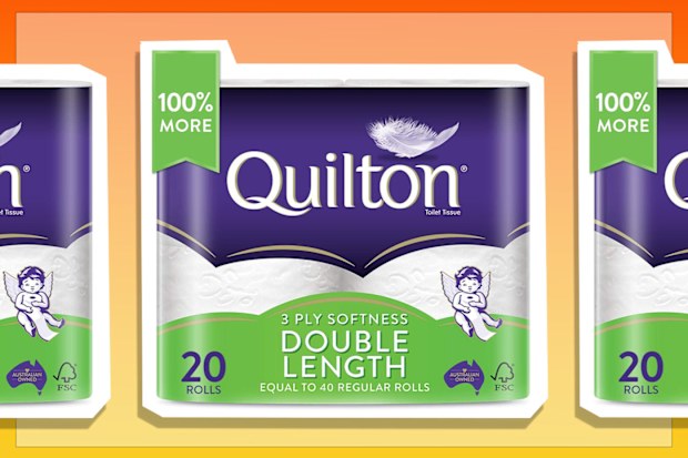 9PR: Quilton 3-Ply Double Length Toilet Tissue, 20 rolls