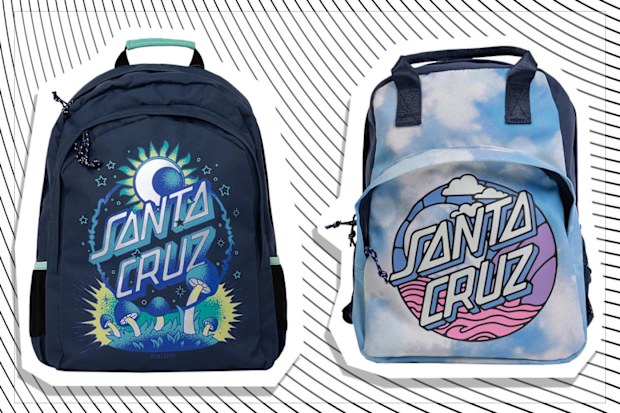 9PR: Santa Cruz Dark Arts Dot Backpack and Santa Cruz ALT Cliff View Dot Backpack