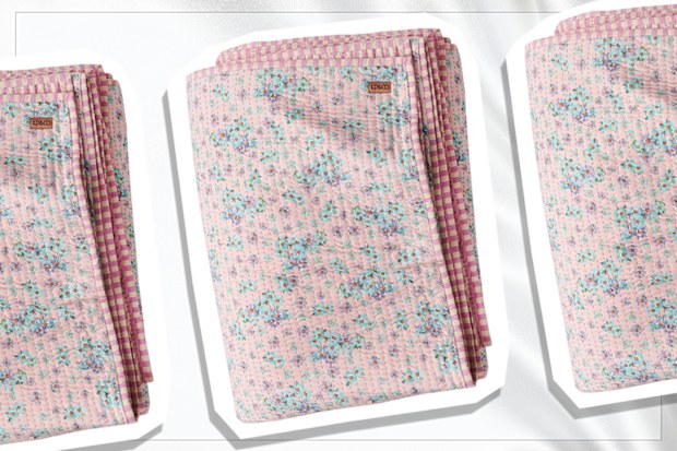 9PR: Kip&Co Little Blue Flower Kantha Bedspread