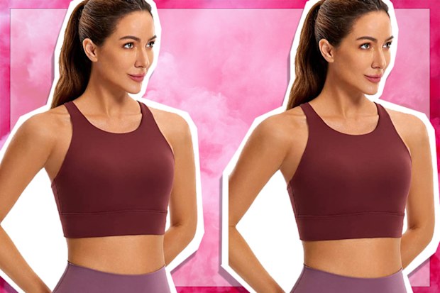 9PR: CRZ Yoga Red longline sports bra.