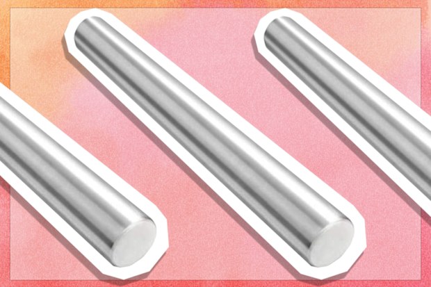 9PR: Checkered Chef Stainless Steel French Rolling Pin