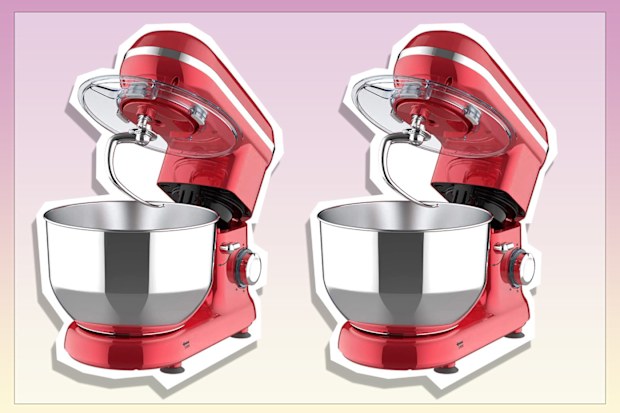 9PR: 1100W 6-Speed Classic Stand Mixer w/ 5.5L Stainless Steel Bowl Red, Electric Stand Mixer Kitchen Machine