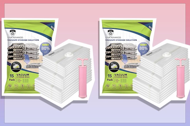 9PR: VERVO Vacuum Storage Bags Pack of 15 (5 Large + 5 Medium + 5 Small) Space Saver Bags with Pump – Vacuum Sealer Bags - Reusable Waterproof Space bags - Vacuum Bags for clothing storage, Curtain, Duvets, Bedding, Pillows, Blankets