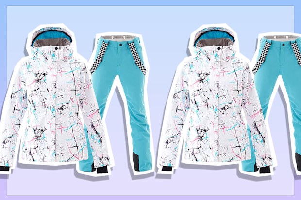 9PR: MOUS ONE Women's Waterproof Ski Jacket Colorful Snowboard Jacket and Bib Pant Suit