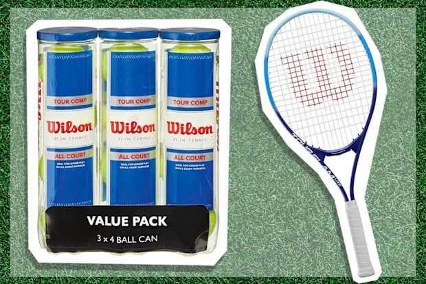 9PR: Wilson Tour Competition Tennis Balls, three-pack and Wilson Tour Slam Lite Racket