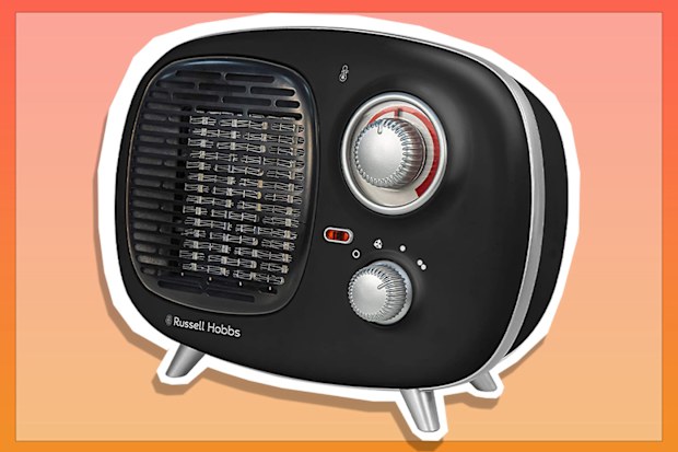 9PR: Russell Hobbs Retro Portable Ceramic Electric Heater, Black