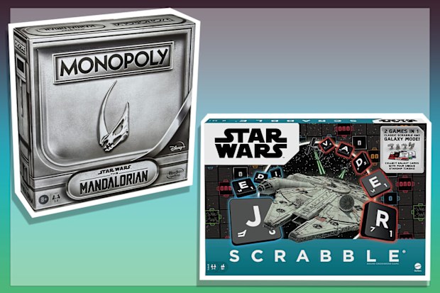 9PR: Hasbro Monopoly: Mandalorian and Mattel Scrabble: Star Wars 