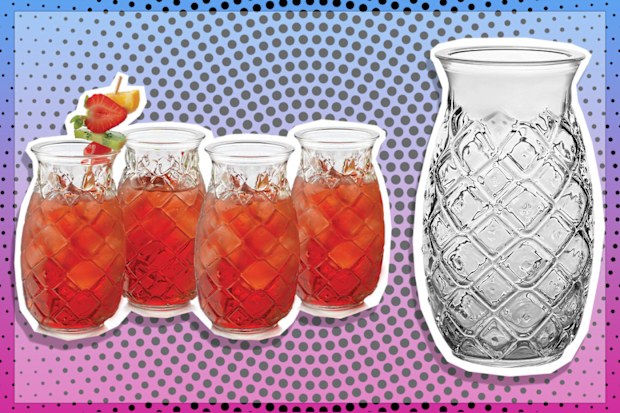 9PR: Libbey Tiki Pineapple Glasses, 17-Ounce, Set of 4