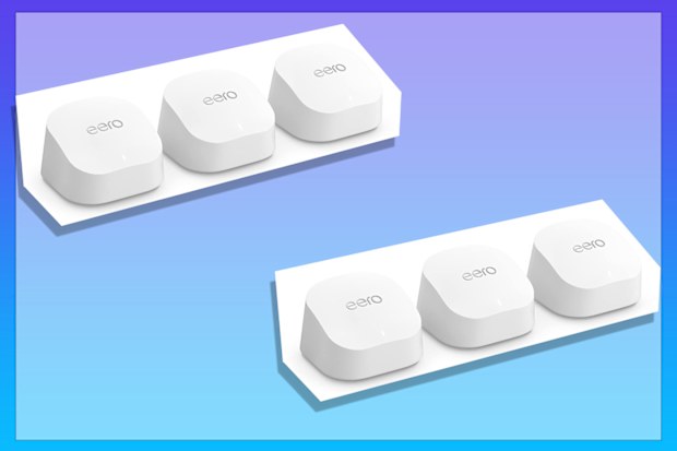 Amazon eero 6+ dual-band mesh Wi-Fi 6 system, with built-in Zigbee smart home hub and 160 MHz client device support (3-pack)