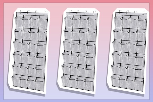9PR: Over The Door Shoe Organizer, 24 Large Mesh Pockets, Door Hanging Shoe Storage Bag