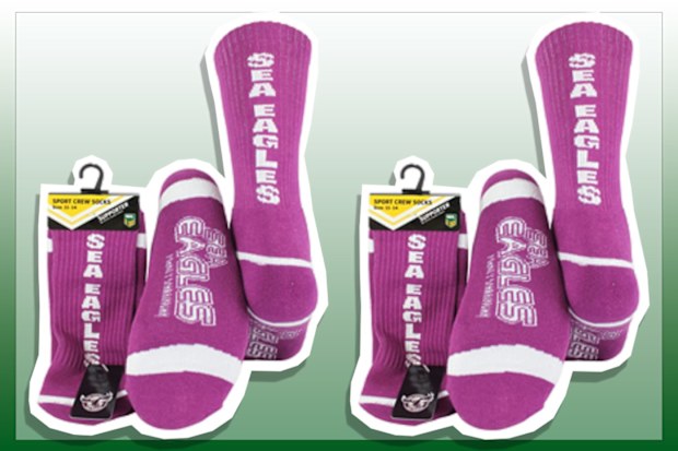 9PR: NRL Manly Sea Eagles Mens Crew Socks