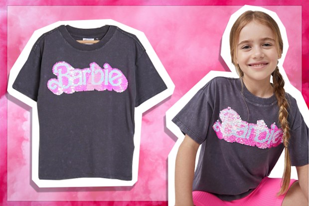 9PR: Cotton On Kids Barbie Drop Shoulder Short Sleeve Sequin Tee