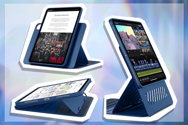 9PR: ESR Adjustable Stand with Removable Magnetic Cover for Apple iPad Pro 13-inch, Navy Blue