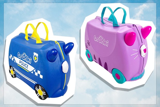 9PR: Trunki Children's Ride-On Suitcase, Police Car and Purple Cat
