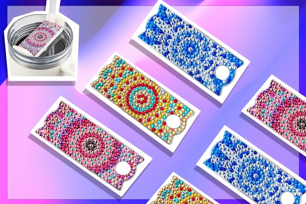 9PR: 3pcs DIY Diamond Painting Tumbler Lid Topper Decoration for Stanley Cup