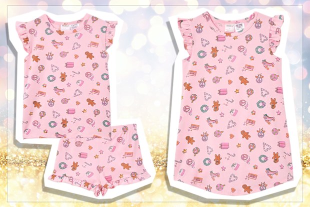 9PR: Milky Pink Festive Pyjama Set and Nightie