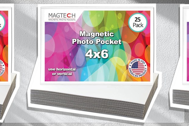 9PR: Magtech Magnetic Photo Pocket Picture Frame, White, 25 Pack