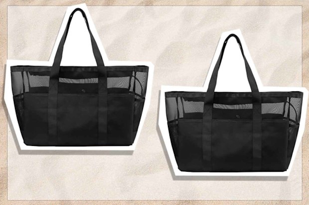 9PR: Black mesh beach bag