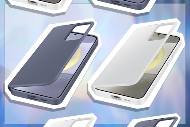 9PR: Samsung Smart View Wallet Cases for Samsung Galaxy S24+, Violet and White