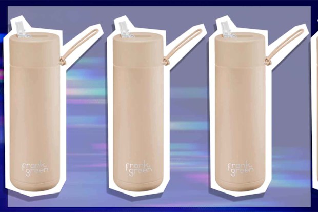 9PR: Frank Green 20oz Stainless Steel Ceramic Reusable Bottle with Straw Lid