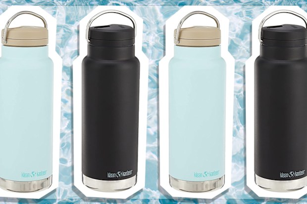 9PR: Klean Kanteen TKWide with Twist Cap Bottle, 946mL, black and blue