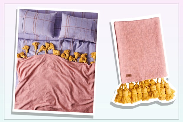 9PR: Kip&Co Pina Colada Tassel Throw Blanket.