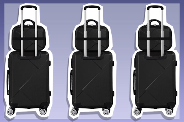 9PR: Slimbridge 20-Inch Travel Luggage Set, Black