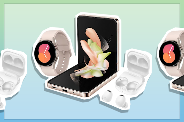 9PR: Samsung Galaxy Z Flip 4 256GB (Pink) + Watch 5 40mm (Pink) + Buds2 Pro (White) - Ecosystem Bundle