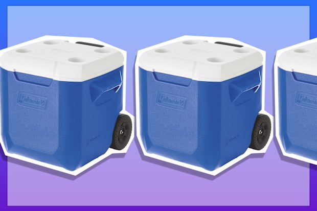 9PR: Blue Coleman Wheeled Cooler