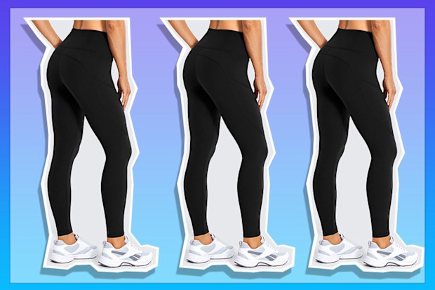 9PR: CRZ YOGA Women's Matte Brushed Light Fleece Leggings High Waisted Squat Proof Workout 7/8 Yoga Pants with Pockets -25 inches