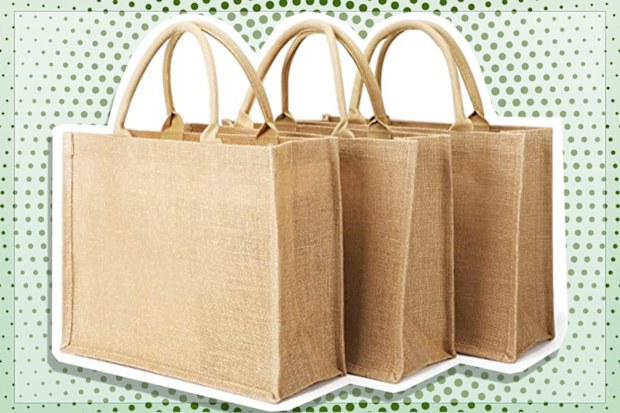 9PR: Jute Segarty Burlap Tote Bags